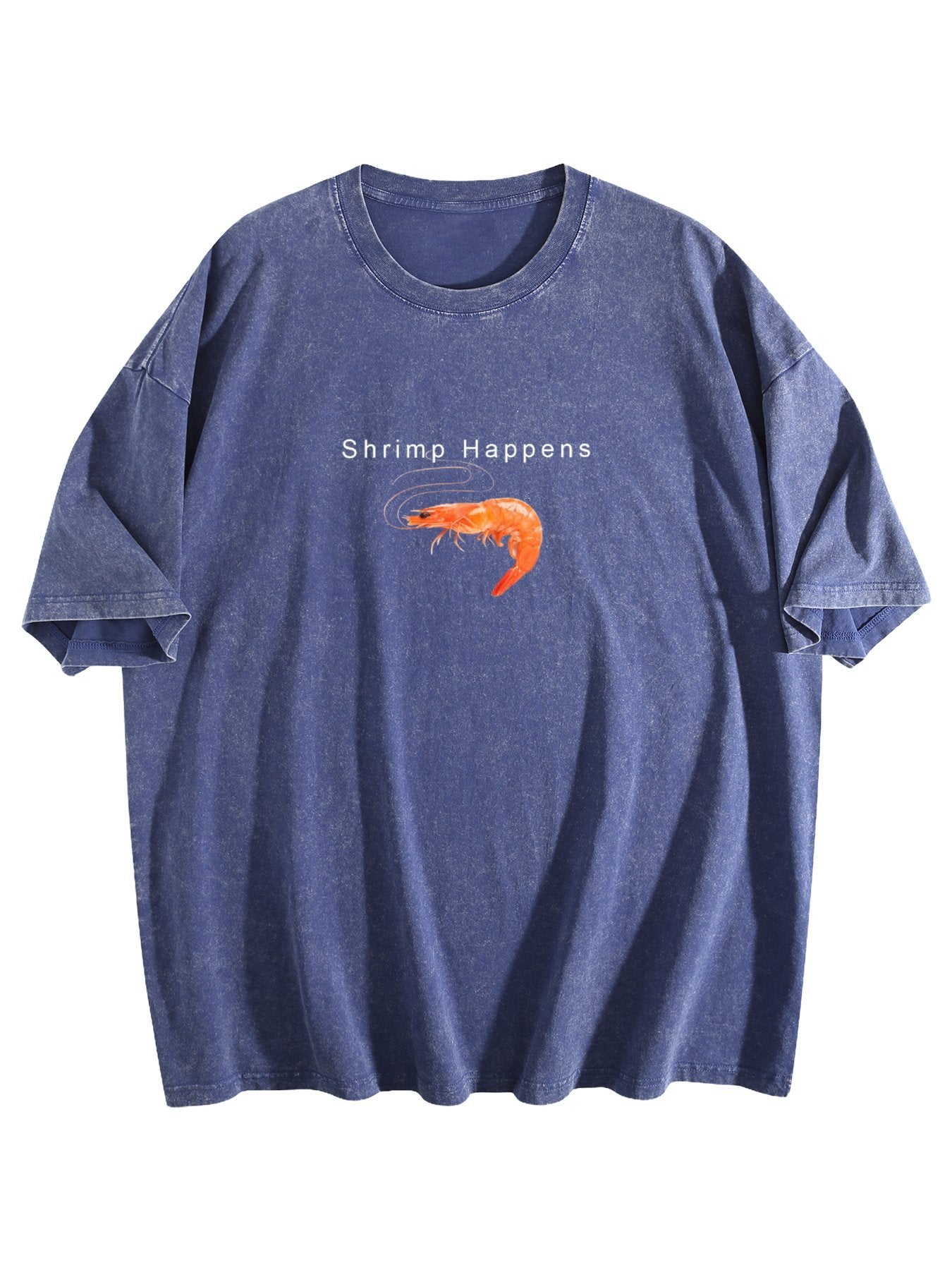 Shrimp Happens Graphic Washed T-Shirt