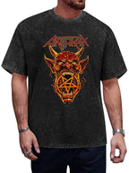 Vintage Washed Anthrax Demon Pentagram Graphic T-Shirt