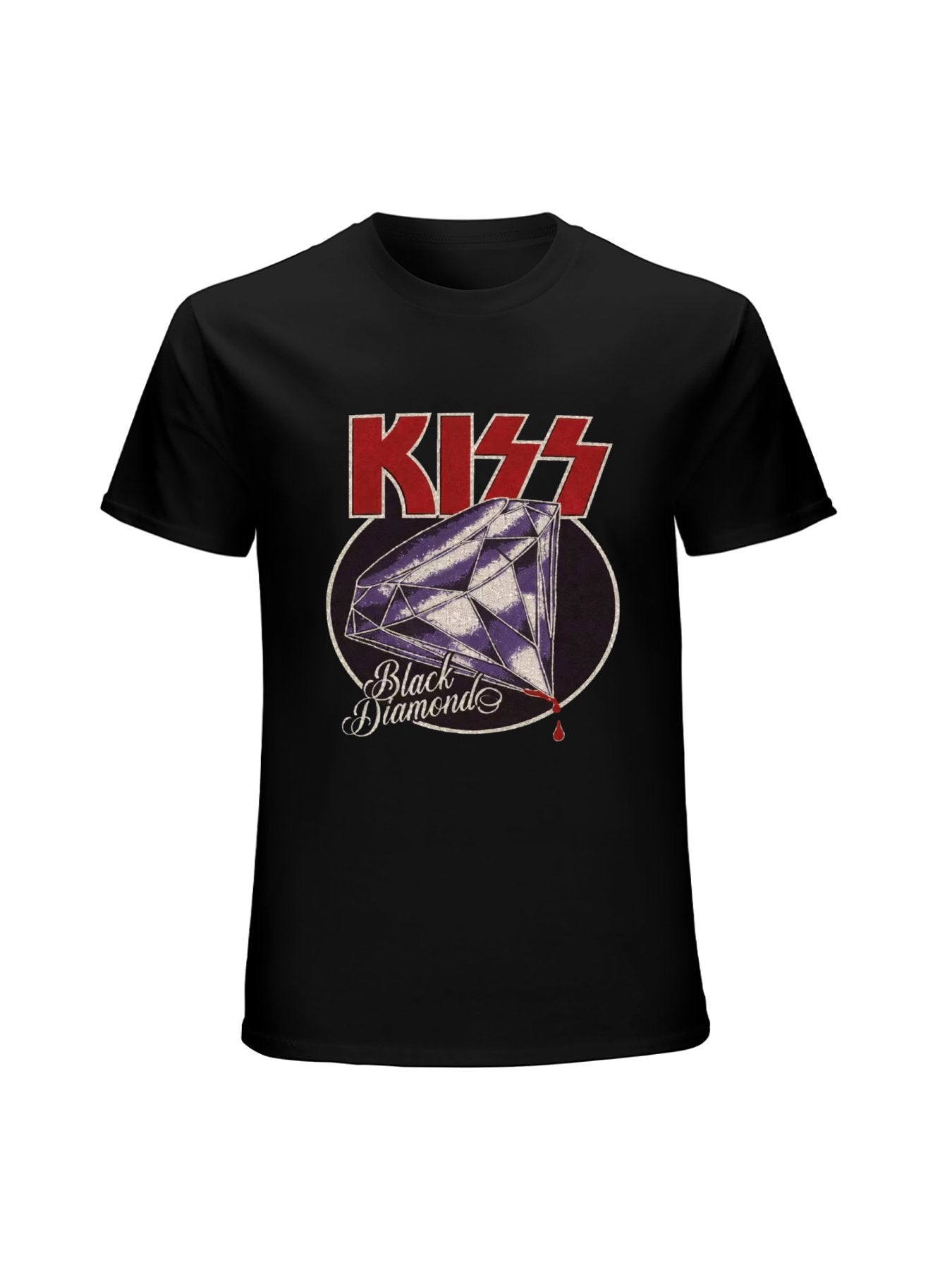 KISS Black Diamond Vintage Album Graphic T-Shirt