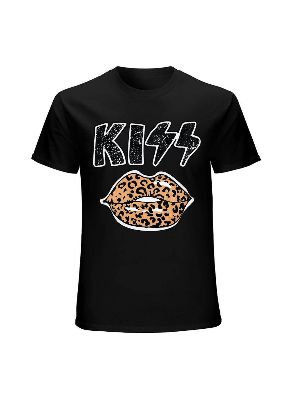KISS Leopard Lips Logo Graphic T-Shirt
