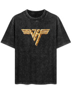 Vintage Washed Van Halen Gold Wing Logo Graphic T-Shirt