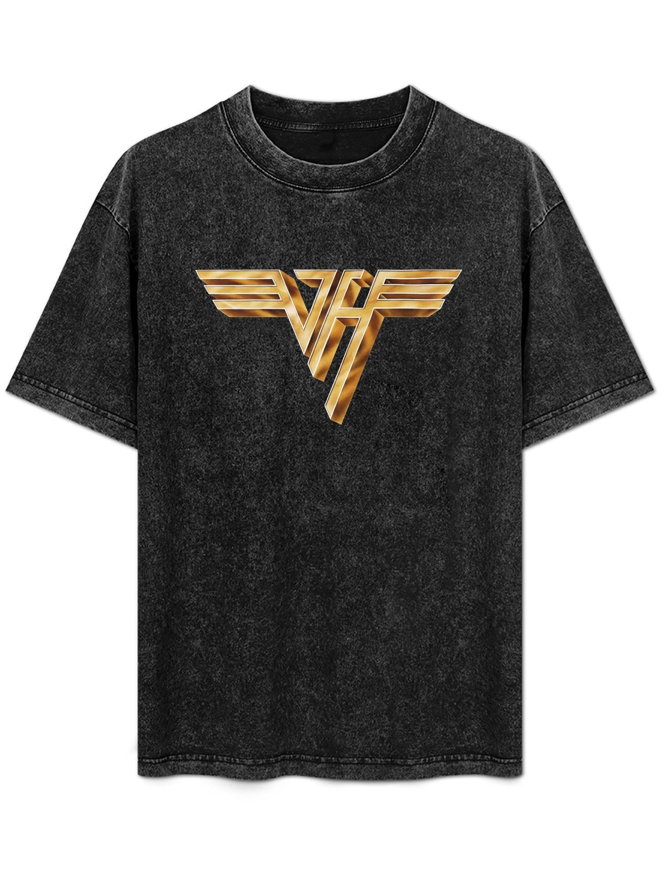Vintage Washed Van Halen Gold Wing Logo Graphic T-Shirt