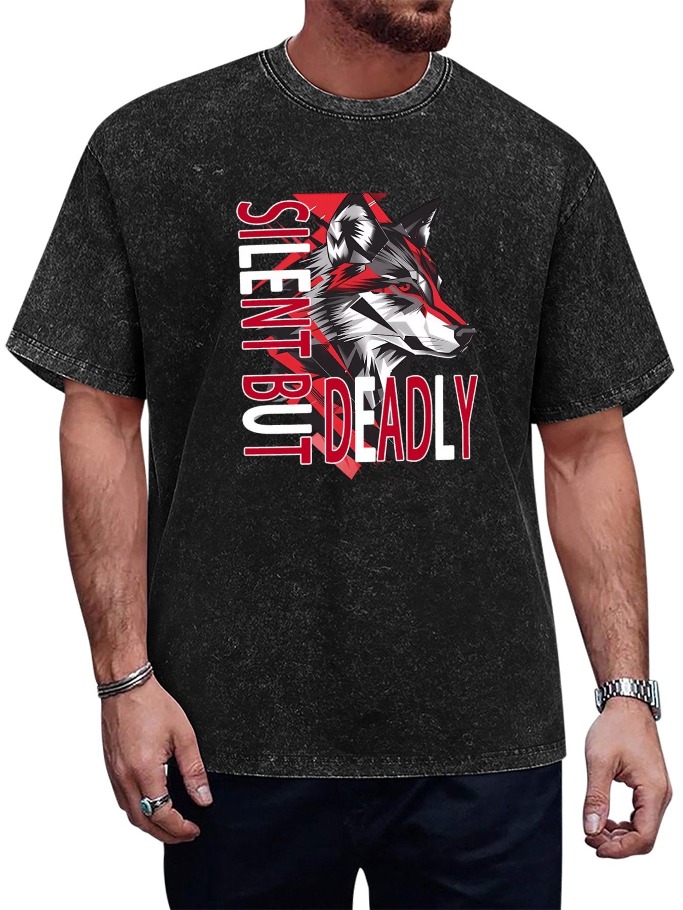 Silent but Deadly Wolf Vintage Washed T-Shirt Main image